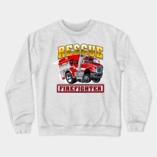 Cartoon Fire Truck Crewneck Sweatshirt